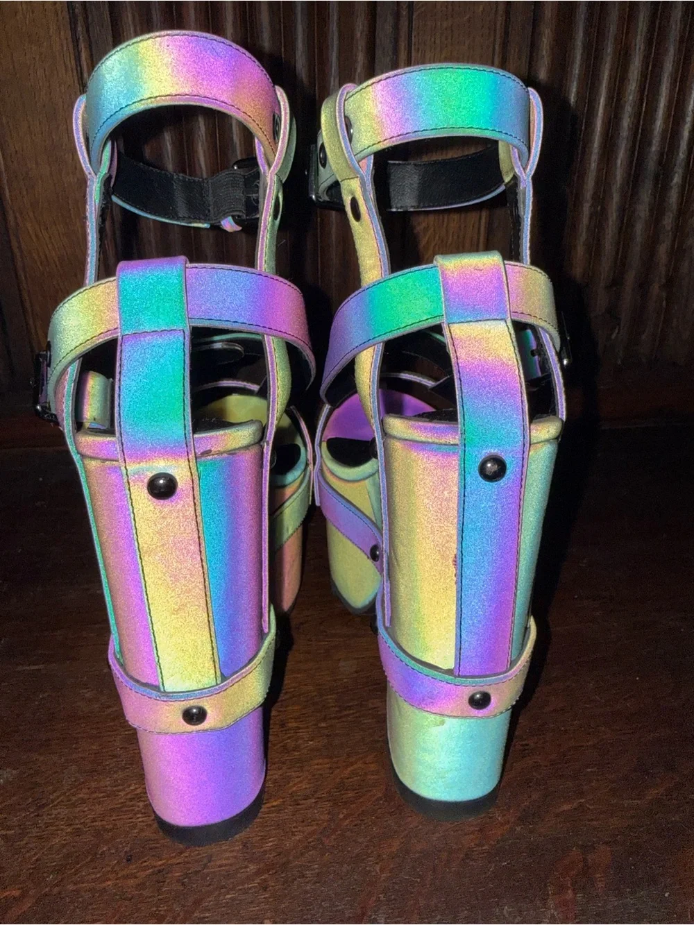 YRU Dolls Kill *DISCONTINUED* Nightcall Platform Strappy Heels Size 7